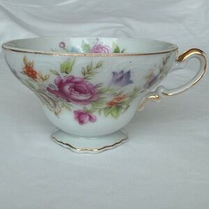 Vintage Wales Bone China Teacup Floral Pattern Made in Japan